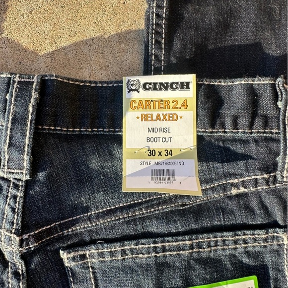 NWT Men’s Cinch Carter 2.4 Stretch Mid Rise Relaxed Fit Boot Cut Jeans (30x34) - Picture 12 of 12